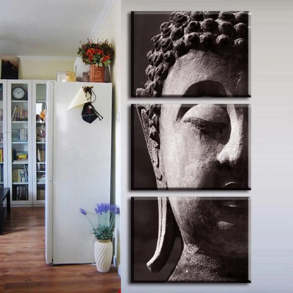 3 Pcs Set Artist Canvas Still Life Painting Art On Buddha 3 Pcs Set Artist Canvas Still Life Painting Art On Buddha Vertical Forms Wall Paintings Decorative Picture In Calligraphy From
