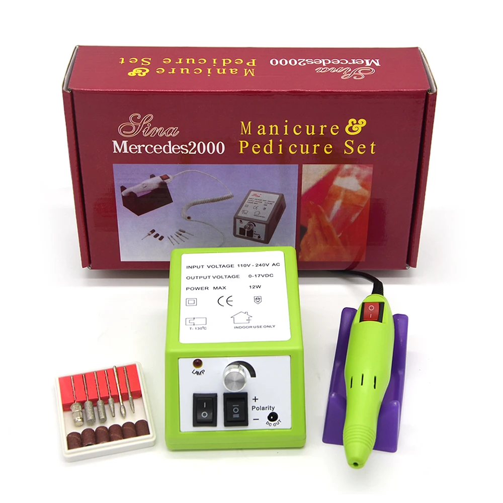 

Electric Nai Manicure Set File Green Nail Pen Machine Set Kit with Drill Bits 110V/230V(EU/US/UK/AU Plug)