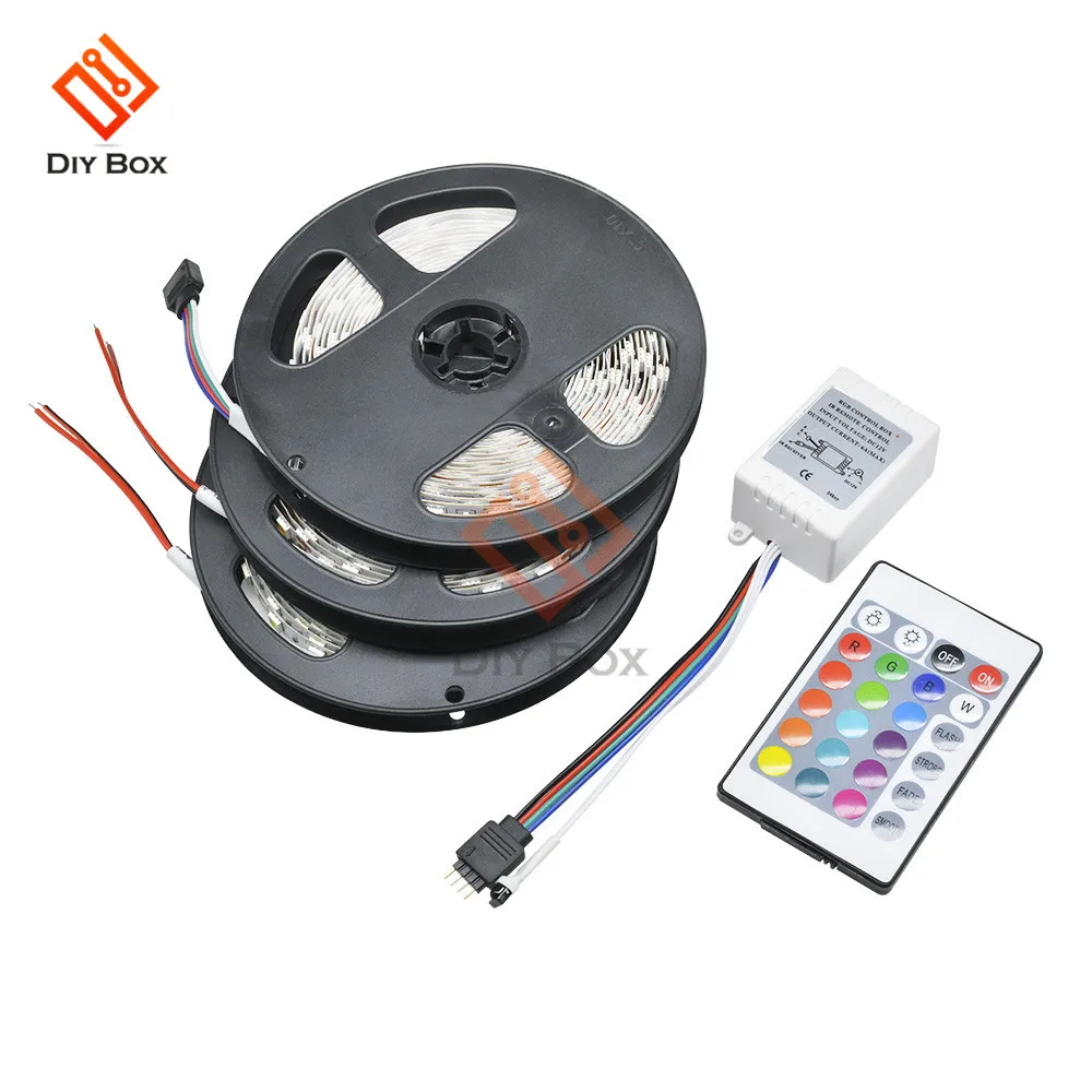 12 В постоянного тока 5 м Светодиодная лента SMD 5050 RGB 300 светодиодов футов Белый