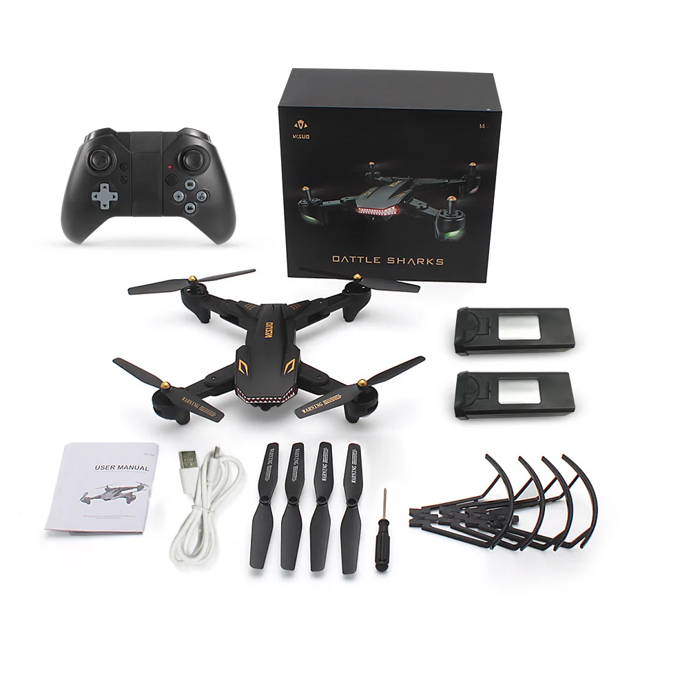 VISUO XS809S 0.3MP Camera Drone Wifi FPV Foldable Selfie RC Drone Altitude Hold G-sensor Quadcopter with Extra Battery Dron (3)