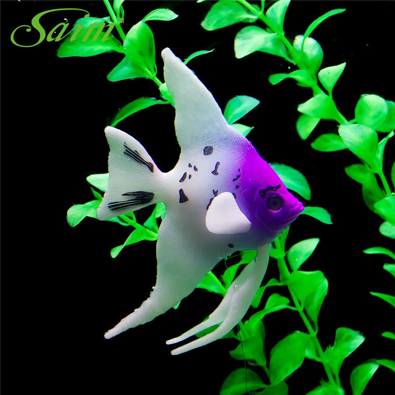 Saim Aquarium Decor Floating Plastic Fish Aquarium Cute Silicone Fish