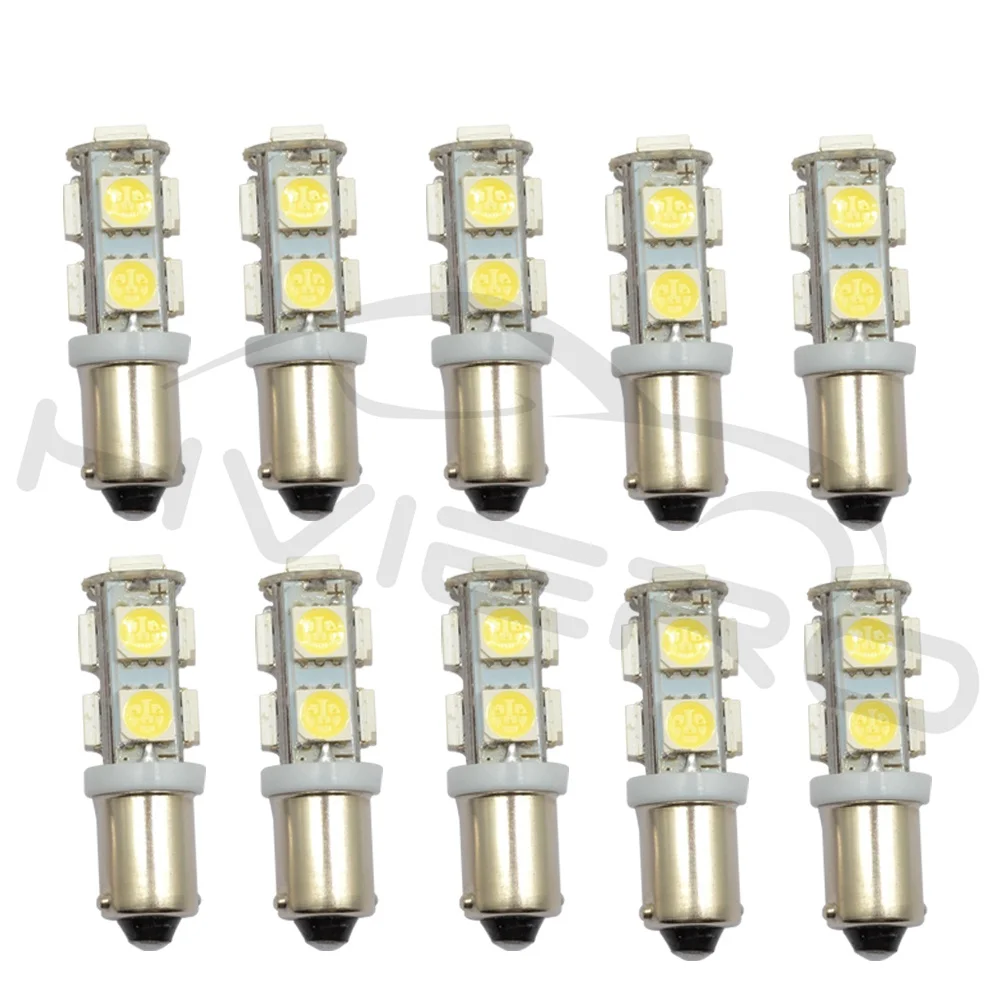 T11 Ba9s T4w 5050 9 Smd белые Автомобильные светодиодные габаритные лампы, Автомобильный светодиодный светильник в багажник, гирлянда, купольная дверная лампа, приборная панель, лампа, манометр, светильник Dc 12v