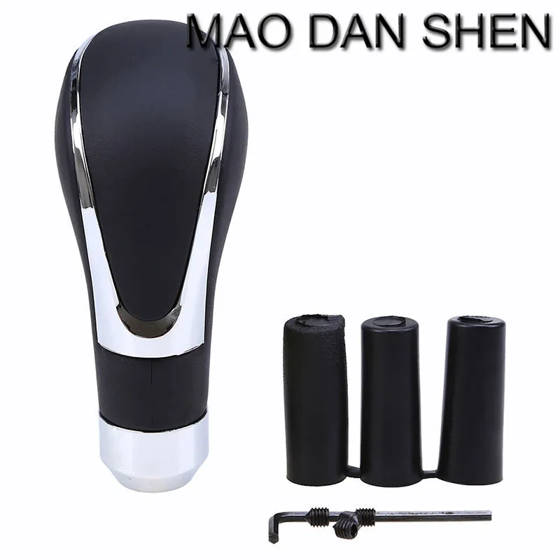 Cubierta de Palanca de cambio Manual de Palanca para coche de Cuero Negro estilo automático Palanca de cambios Universal Palanca de cambios MAO DAN SHEN