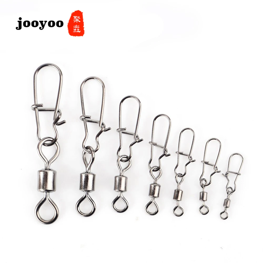 

1 Pack 1/0# 2# 4# 6# 8# 10# 12# Rotating Belt Quick Lock Snap-on Terminal Block Connector Fishing Gear Accessories