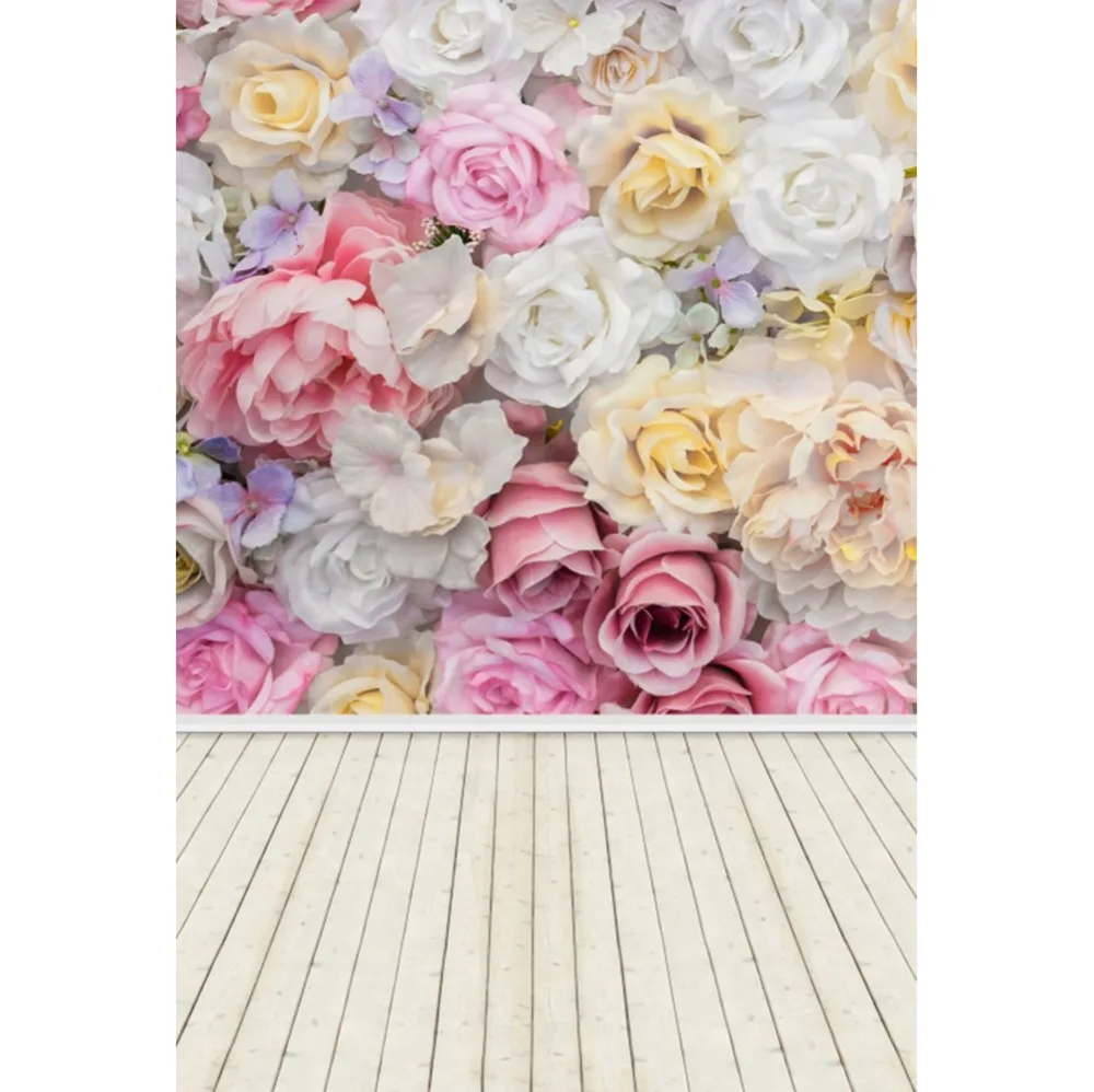 

Laeacco Wooden Boards Flowers Wall Baby Scene Child Photography Backgrounds Customized Photographic Backdrops For Photo Studio