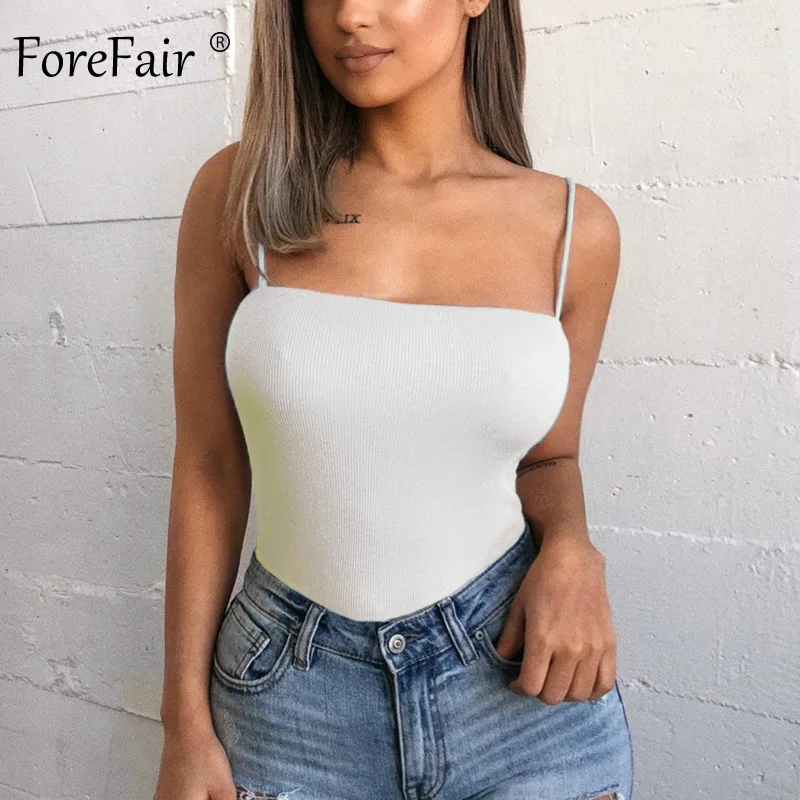 Forefair, без рукавов, неоновый, вязаный, боди, для женщин, сексуальный, Cami, топы, в рубчик, размера плюс вечерние, Клубные, оболочка, с открытыми плечами, летние комбинезоны - Цвет: White Bodysuit