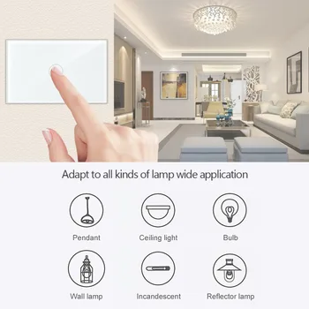 

Geeklink Smart Home WiFi Switch Wall Light Touch Feedback Panel US 1 Gang APP Voice Remote Control Work for Alexa Google Home