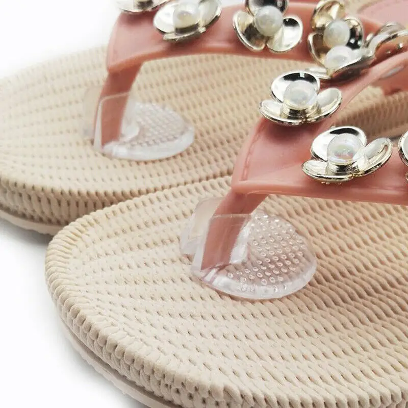 

1 Pair of Clear Silicone Insoles flip flop cushion Gel Toe Protection Insoles