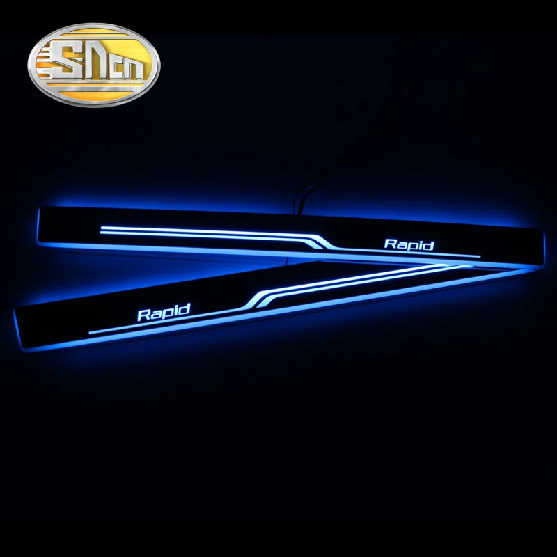 SNCN 4 шт. Автомобильный светодиодный дверной порог для Skoda Rapid 2013 ультратонкий акриловый Динамический светодиодный светильник