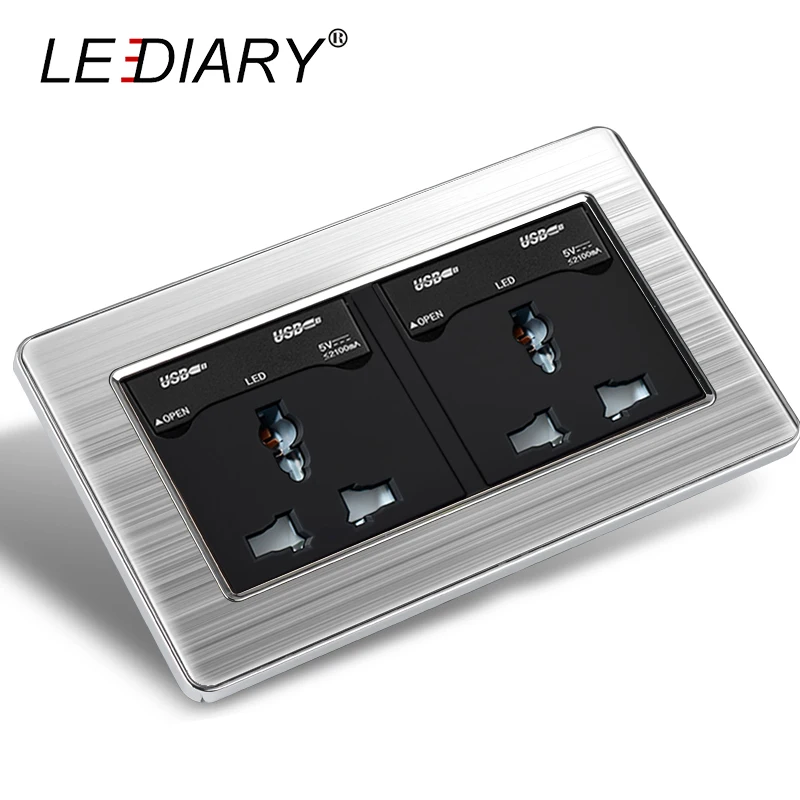 Настенное зарядное устройство LEDIARY с 2 портами/4 портами USB 110 250 В 3 контакта