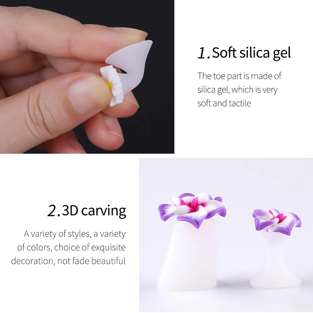Горячая Распродажа 8 шт японский стиль ногтей Силиконовый разделитель пальцев ног мягкий силиконовый 3D резной разделитель