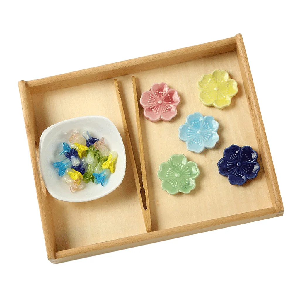 Монтессори цвет классификация игра с деревянным сальвером для детей игрушка для раннего развития