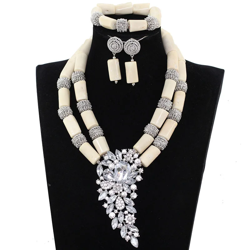 Best Sale Nigerian Wedding Beads Charming African Plastic Necklace Sets