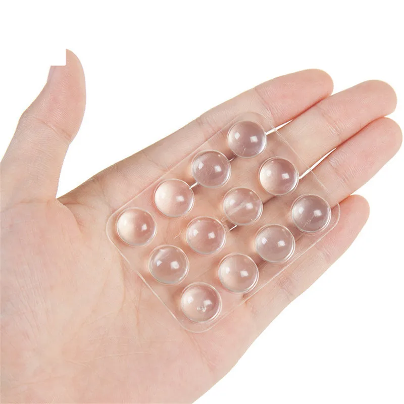 

24 pcs/lot Silicon Transparent Rubber Door Stopper Cabinet Self-Adhesive Damper Pad Furniture Hardware
