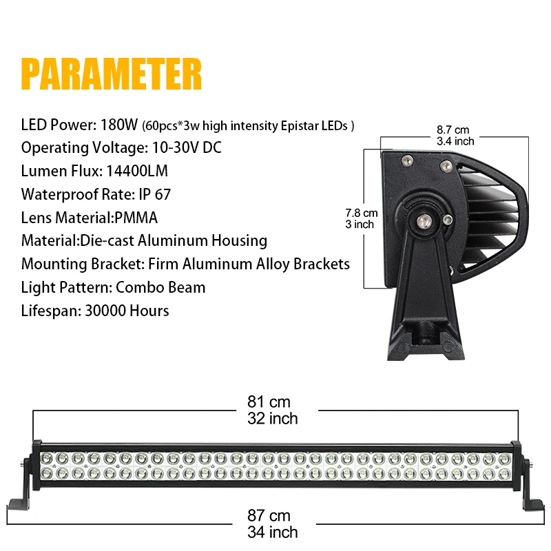 180 Вт 32 дюймов светодиодный свет бар для Jeep Wrangler автомобиль Лодка Автомобиль Грузовик 4x4 ATV внедорожник MPV Субару Outback внедорожная противотуманная фара комбинированный луч белого