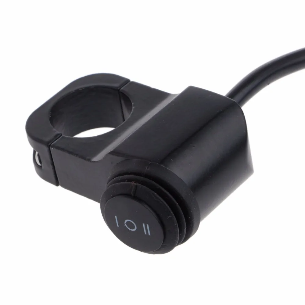 

22mm 12V 10A Black Motorcycle CNC Aluminum-alloy Fog Brake Light Handlebar Headlight Waterproof On Off Switch New C45