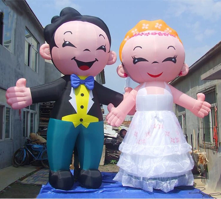 Надувная Свадебная пара невесты и жениха Archway Китайская Красная тематика "Счастье для двоих" с воздуходувкой вечерние украшения