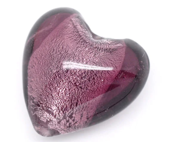 

DoreenBeads 10 Purple Heart Foil Glass Lampwork Beads 20x20mm (B08194), yiwu