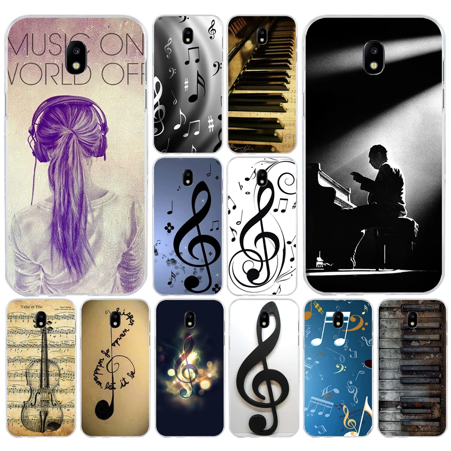 

127H old musical note Soft Silicone Tpu Cover phone Case for Samsung j3 j5 j7 2016 2017 a3 2016 a5 2017 a6 2018
