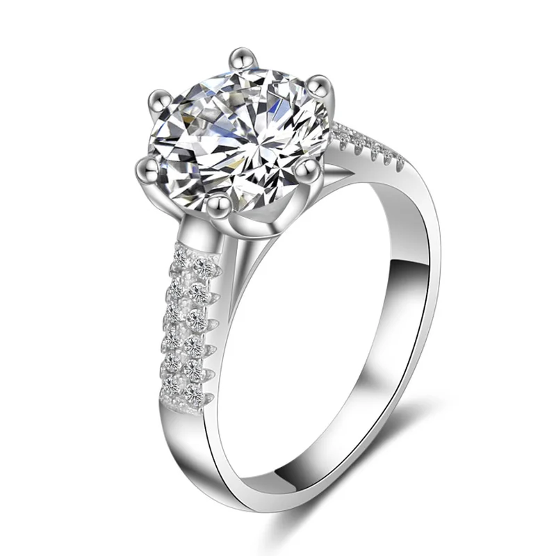 Настоящее Высокое качество корона большой 2 карата моделирование Moissanite кольцо