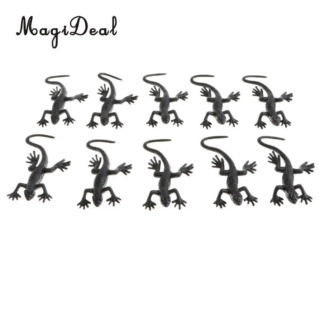 10 Pieces Lifelike Lizard Model Figure Halloween Party Decor Joke Prop Play Animal Toys Children Kids Friends Gag Gift 5x3cm