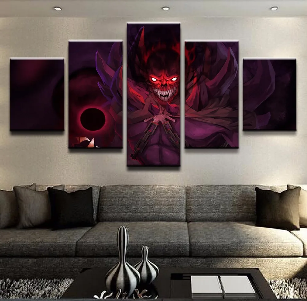  Canvas Game Poster Wall For Living Room Home Decoration 5 Panel DOTA 2 Shadow Demon Painting Art Fr