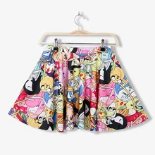 Юбки Женские kawaii миди юбка время приключений плиссированная короткая мини-юбка modis Уличная С животным принтом vadim Корейская юбка