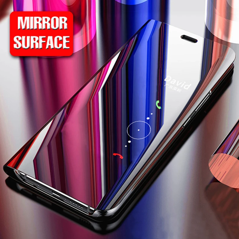 

Mirror Flip Phone Case For Samsung A50 A 50 Leather Back Cover On Galaxy A10 A20 A30 A40 A60 A70 A80 A90 M10 M20 M30 A505F Shell