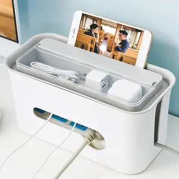 

Socket Power Line Container Power Cables Phone Storage Case Box Charging Wire Tidy Organizer Desktop