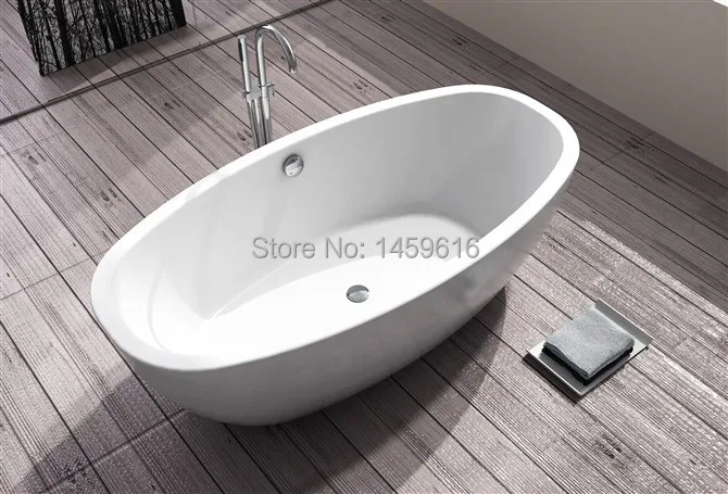 Sea freight freestanding bathtub and acrylic +ABS composite board soaking tub W8016-in Bathtubs