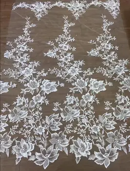 

White bridal African Tulle French Lace Fabric High Quality African Lace Fabric For Nigerian Women wedding dress