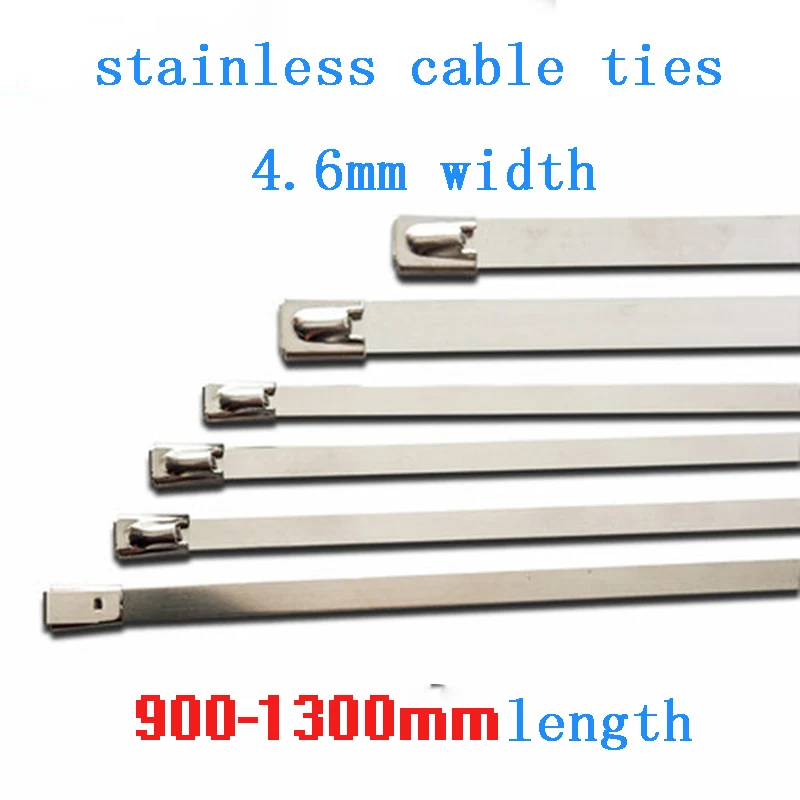 4.6mm Stainless Steel Metal Cable Ties Ball Lock Selflock Zip Ties
