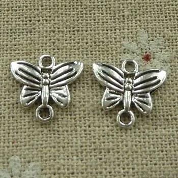 

390 pieces tibetan silver butterfly connectors 14x13mm #3503
