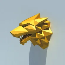 3D бумажная модель игрушки голова волка декорация для дома с животными Декор для гостиной бумага для творчества модель вечерние подарки