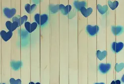 Laeacco Blue Love Heart деревянная доска Короткая сцена фотографические фоны Индивидуальные фотографии фонов для фотостудии