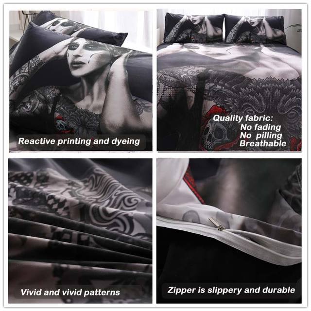 AWESOME SKULL THEMED 3D BEDDING SETS (5 VARIAN)