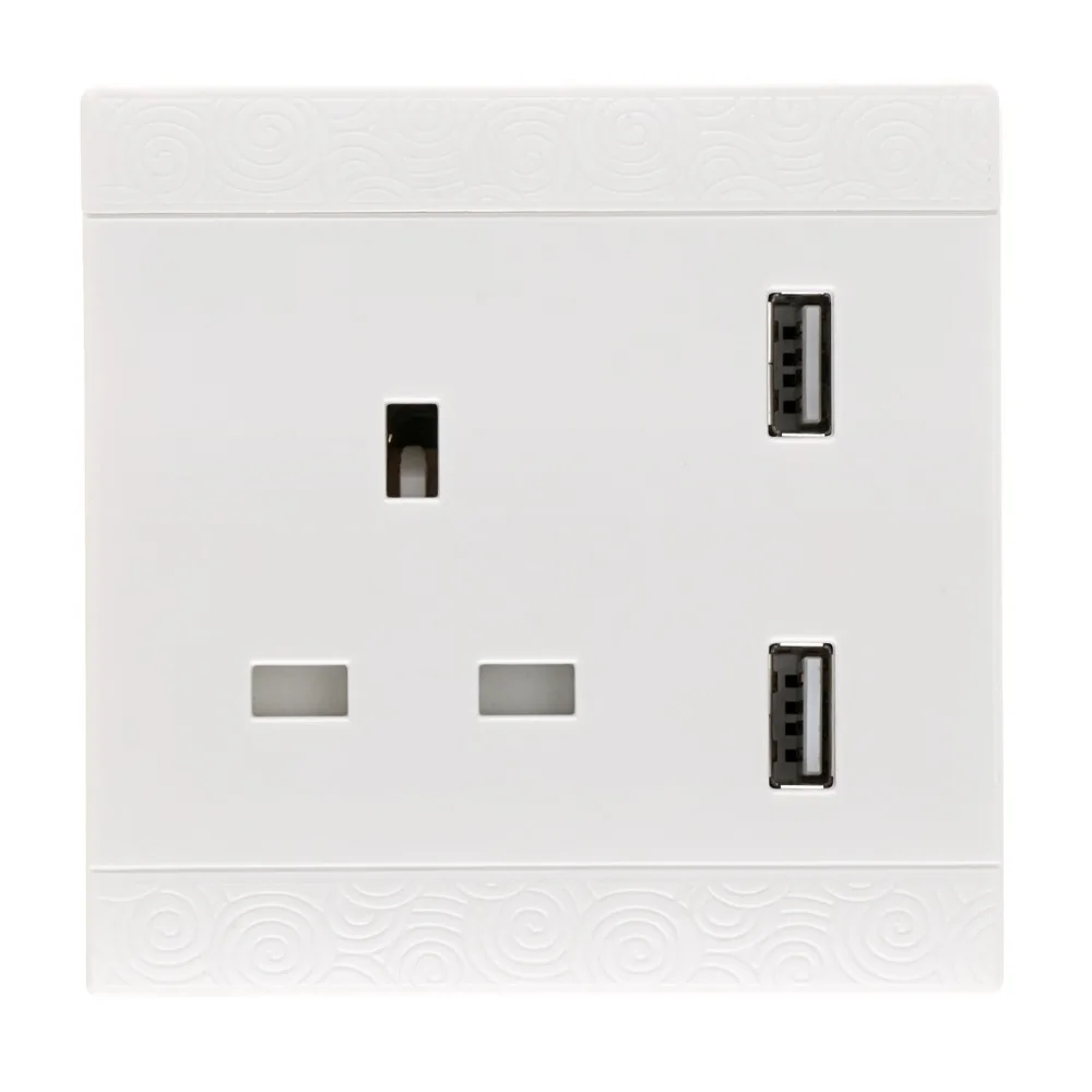 

UK PLUG 13A, 250V 2 USB Outlets Charging Ports Connection +1 UK PLUG