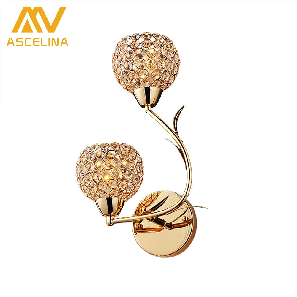 Modern Crystal Wall Lamp Sconce K9 G9 Bed room Stairs Aisle chandelier wall light fixture shade