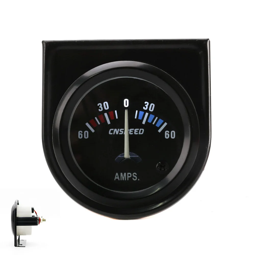 CNSPEED 2"52mm Universal 12V Car Auto Ammeter Gauge 60 0 60 AMP Meter