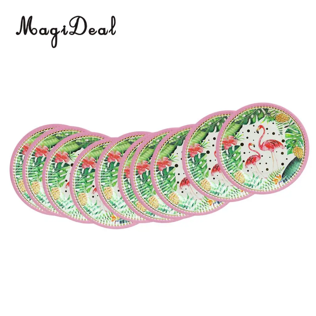 20 Set Tropical Hawaiian Flamingo Disposable Paper Plates Cups Hawaiian Luau Baby Shower Cocktail Party Tableware