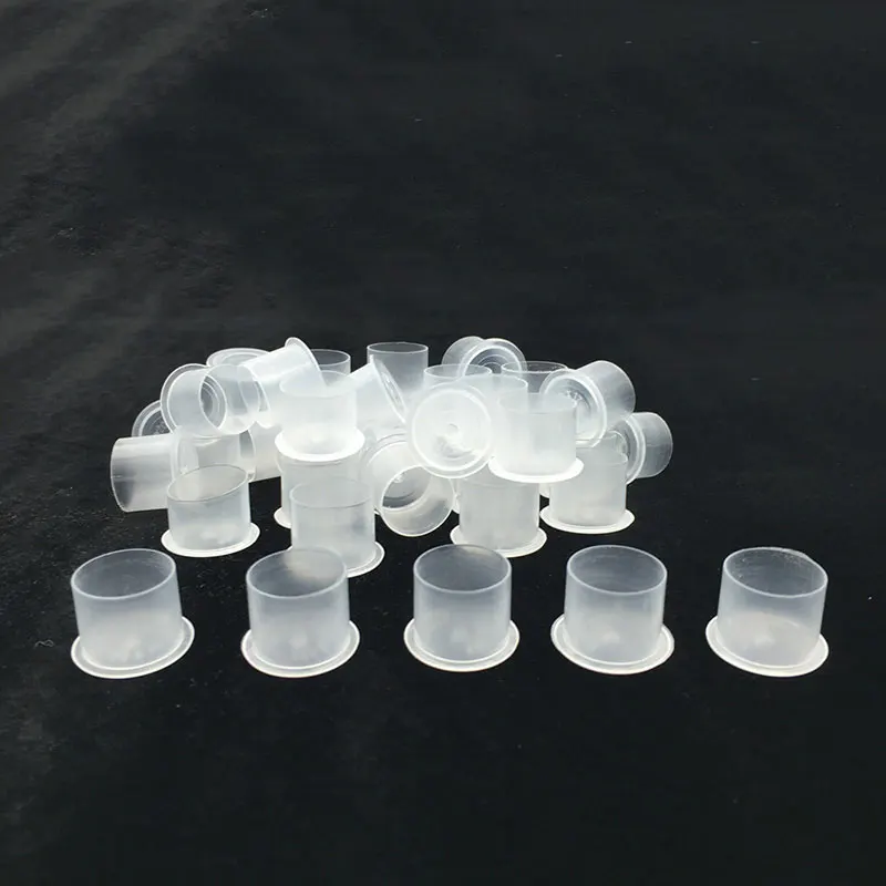 100 PCS Disposable Microblading Steady Plastic Tattoo Ink Cups 4 sizes Permanent Makeup Pigment Clear Holder Container Cap