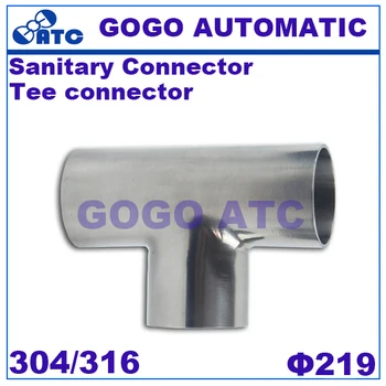 

Stainless steel 304/316 O.D 219mm sanitary mirror buffing tee Food grade welded T type tee Connector