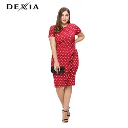 Dexia Сексуальное женское платье короткий рукав o Средства ухода за кожей Шеи Для летних вечеринок Платья для женщин до колена Длина точка