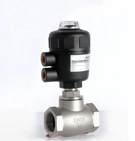 

1 1/4" inch 2/2 way pneumatic globe control valve angle seat valve normally closed 63mm PA actuator