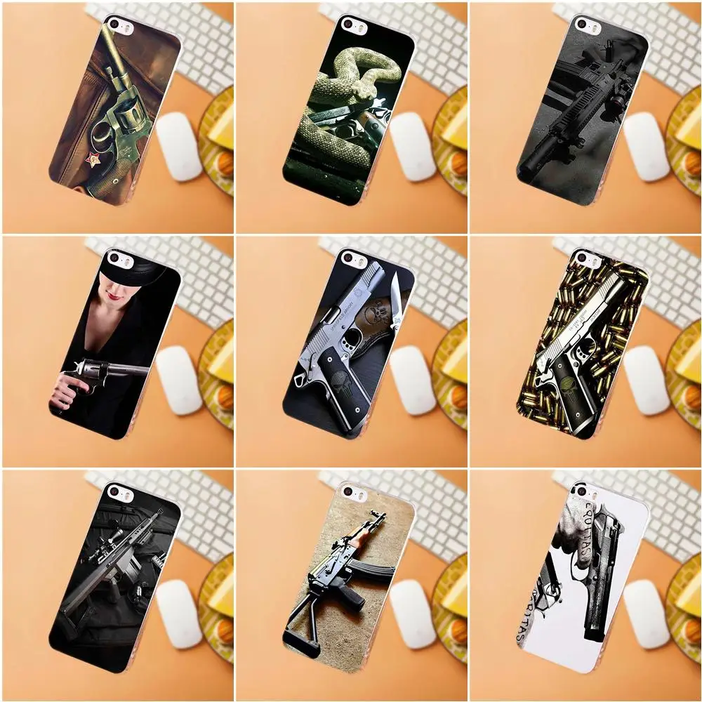 

Gun Bullets Ak47 Handgun For Huawei G7 G8 Honor 5A 5C 5X 6 6X 7 8 V8 Mate 8 9 P7 P8 P9 P10 Lite Plus TPU Fashion Cover Case