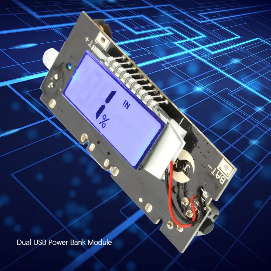 Два порта USB 5V 1A 2.1A USB Мощность банка 18650 Литий Батарея Зарядное устройство борту модуль цифровой печатной платы для телефона DIY светодиодный ЖК-дисплей зарядная Модульная плата