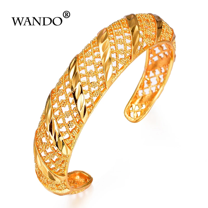 

WANDO Newest Classic brand Opening Wide big Cuff Bracelet For women Jewelry Vintage punk Elegant Maxi Bracelets & Bangles wb145