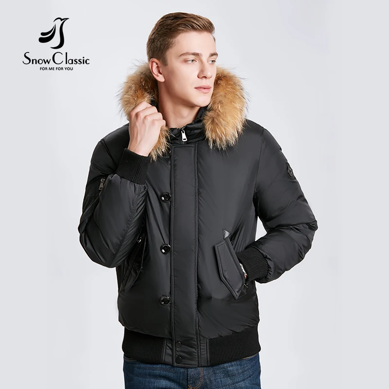 Snowclassic 2018 winter men's jacket hair thickening warm fashion business casual porter section of large yards of wind 17533