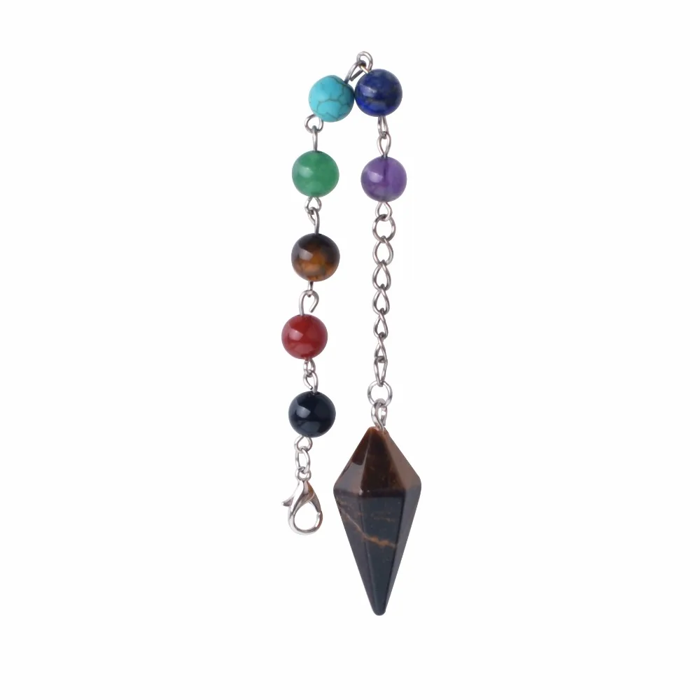 Горячая Распродажа натуральный камень кристалл граненый Wicca маятник Пирамида целительная Рейки Чакра придавая кулон пара ожерелье для женщин