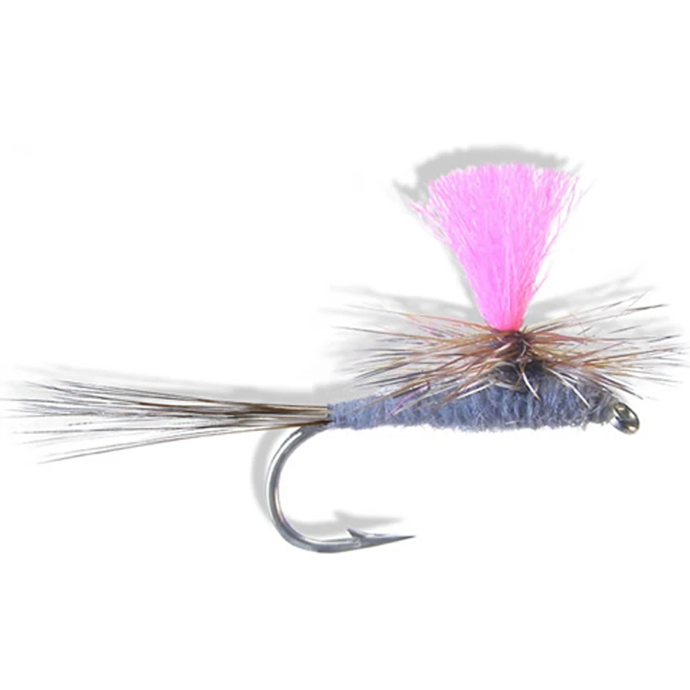 

6pcs Aventik Parachute Flies Hi-VisPink Dry Trout Flies Choice Of Sizes Fish Flies